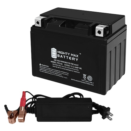 Mighty Max Battery YTZ14S Replaces Suzuki GSF 1250 S Bandit GSX1300R + 12V 2A Charger